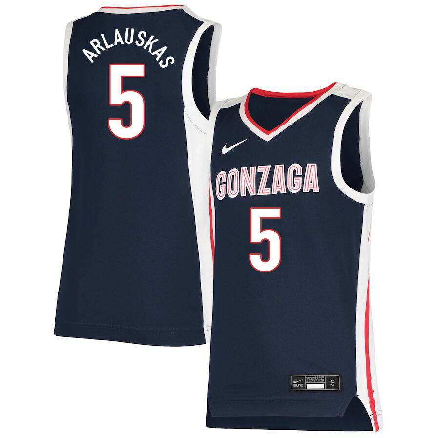 Men #5 Martynas Arlauskas Gonzaga Bulldogs College Basketball Jerseys Sale-Navy